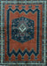 Machine Washable Persian Light Blue Traditional Rug, wshtr702lblu