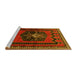 Sideview of Machine Washable Persian Yellow Traditional Rug, wshtr702yw