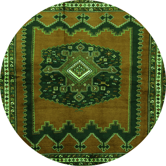 Square Persian Green Traditional Rug, tr702grn