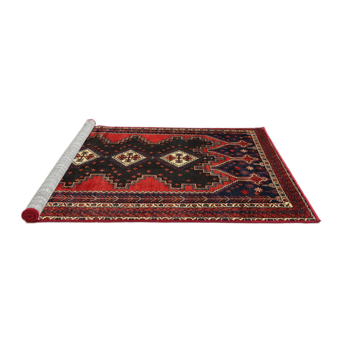Sideview of Machine Washable Traditional Brown Rug, wshtr703