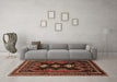 Machine Washable Persian Brown Traditional Rug in a Living Room,, wshtr703brn