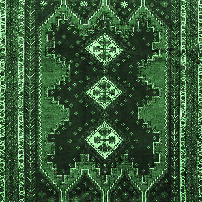 Machine Washable Persian Emerald Green Traditional Area Rugs, wshtr703emgrn