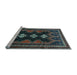 Sideview of Machine Washable Persian Light Blue Traditional Rug, wshtr703lblu