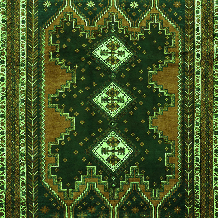 Serging Thickness of Machine Washable Persian Green Traditional Area Rugs, wshtr703grn