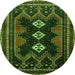 Machine Washable Persian Green Traditional Area Rugs, wshtr703grn