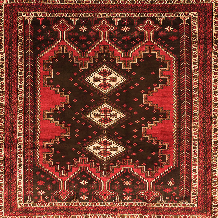 Round Machine Washable Persian Orange Traditional Area Rugs, wshtr703org