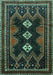 Machine Washable Persian Turquoise Traditional Area Rugs, wshtr703turq