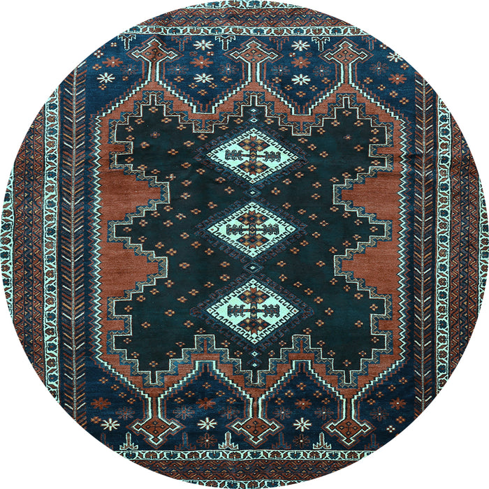 Round Persian Light Blue Traditional Rug, tr703lblu