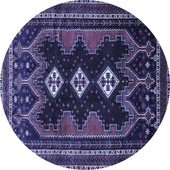 Round Persian Blue Traditional Rug, tr703blu