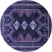 Round Persian Blue Traditional Rug, tr703blu