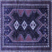 Square Persian Blue Traditional Rug, tr703blu