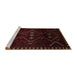 Sideview of Machine Washable Traditional Bakers Brown Rug, wshtr704