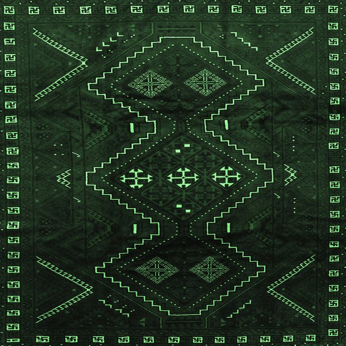 Square Persian Emerald Green Traditional Rug, tr704emgrn
