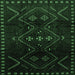 Square Persian Emerald Green Traditional Rug, tr704emgrn