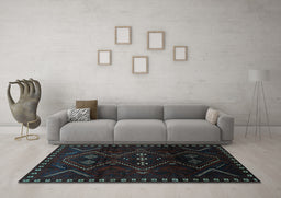 Machine Washable Persian Light Blue Traditional Rug in a Living Room, wshtr704lblu
