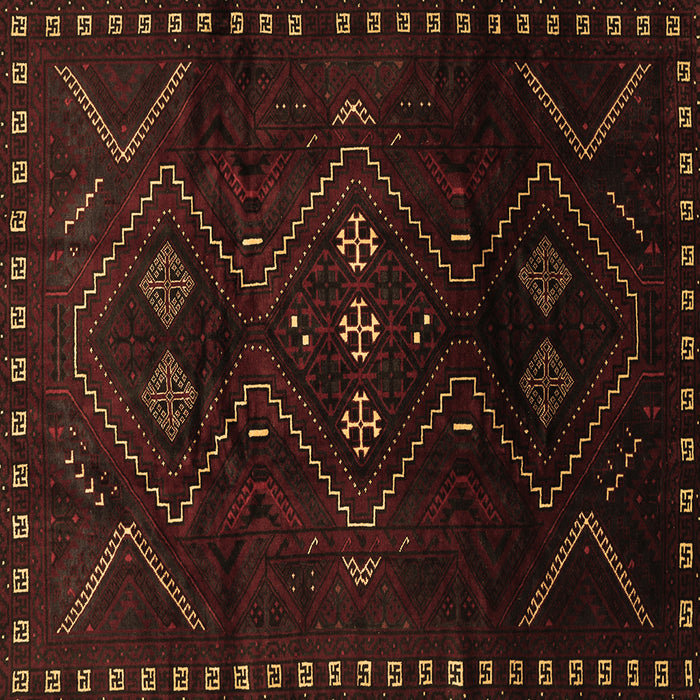 Square Machine Washable Persian Brown Traditional Rug, wshtr704brn
