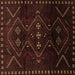 Square Machine Washable Persian Brown Traditional Rug, wshtr704brn