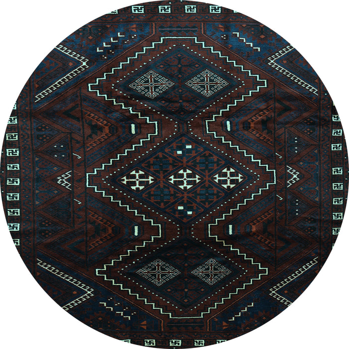 Round Persian Light Blue Traditional Rug, tr704lblu