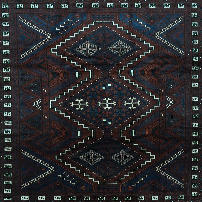 Square Persian Light Blue Traditional Rug, tr704lblu