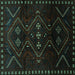 Square Persian Turquoise Traditional Rug, tr704turq