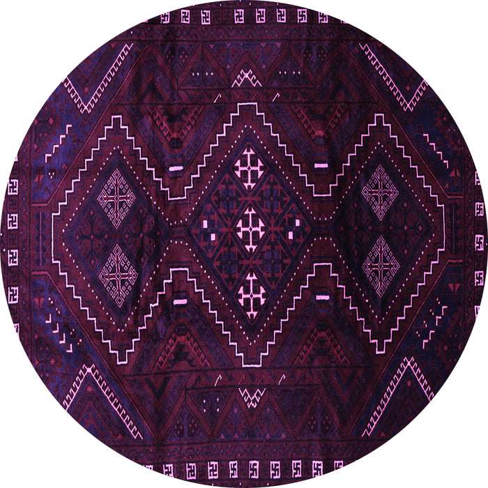 Round Persian Purple Traditional Rug, tr704pur