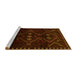 Sideview of Machine Washable Persian Yellow Traditional Rug, wshtr704yw