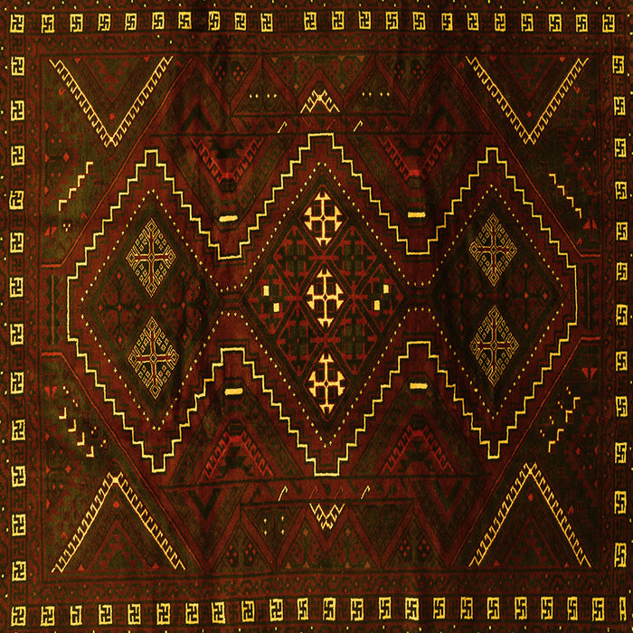 Square Persian Yellow Traditional Rug, tr704yw