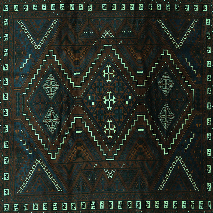 Square Machine Washable Persian Turquoise Traditional Area Rugs, wshtr704turq