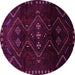 Round Persian Pink Traditional Rug, tr704pnk