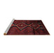 Sideview of Machine Washable Traditional Bakers Brown Rug, wshtr705