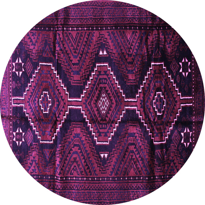 Round Persian Purple Traditional Rug, tr705pur