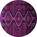 Round Persian Purple Traditional Rug, tr705pur