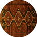 Round Persian Yellow Traditional Rug, tr705yw