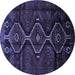 Round Persian Blue Traditional Rug, tr705blu