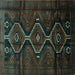 Square Persian Turquoise Traditional Rug, tr705turq