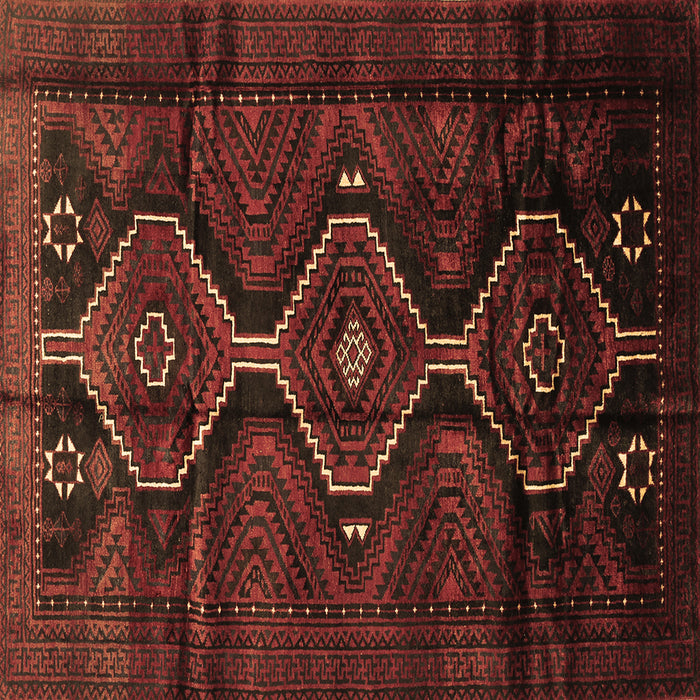 Square Machine Washable Persian Brown Traditional Rug, wshtr705brn