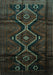 Machine Washable Persian Turquoise Traditional Area Rugs, wshtr705turq