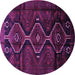 Round Machine Washable Persian Purple Traditional Area Rugs, wshtr705pur