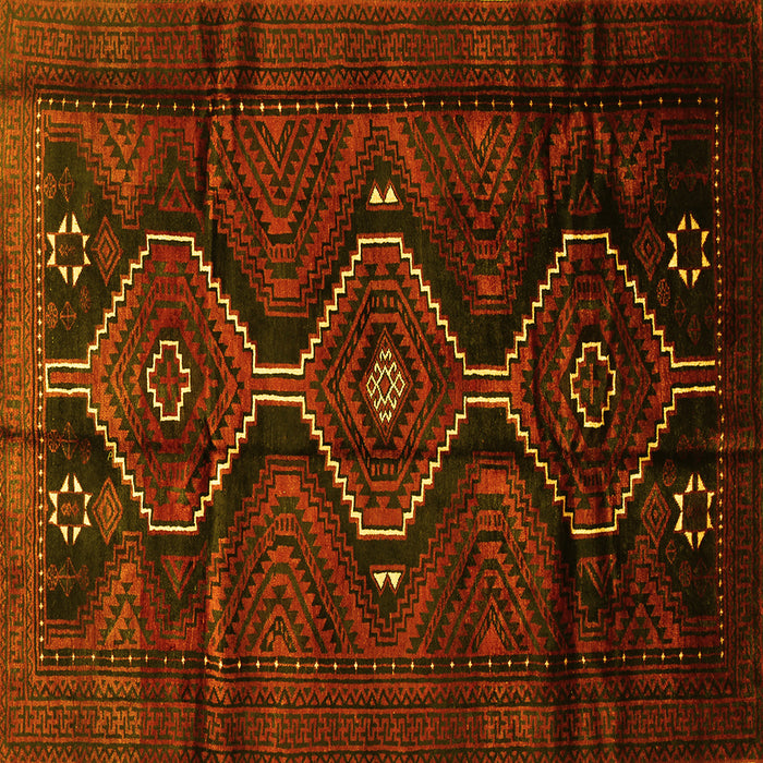 Square Machine Washable Persian Yellow Traditional Rug, wshtr705yw