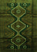 Serging Thickness of Machine Washable Persian Green Traditional Area Rugs, wshtr705grn