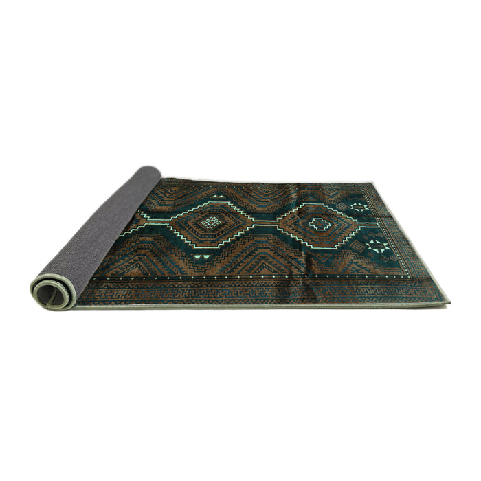Sideview of Persian Turquoise Traditional Rug, tr705turq