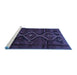 Sideview of Machine Washable Persian Blue Traditional Rug, wshtr705blu