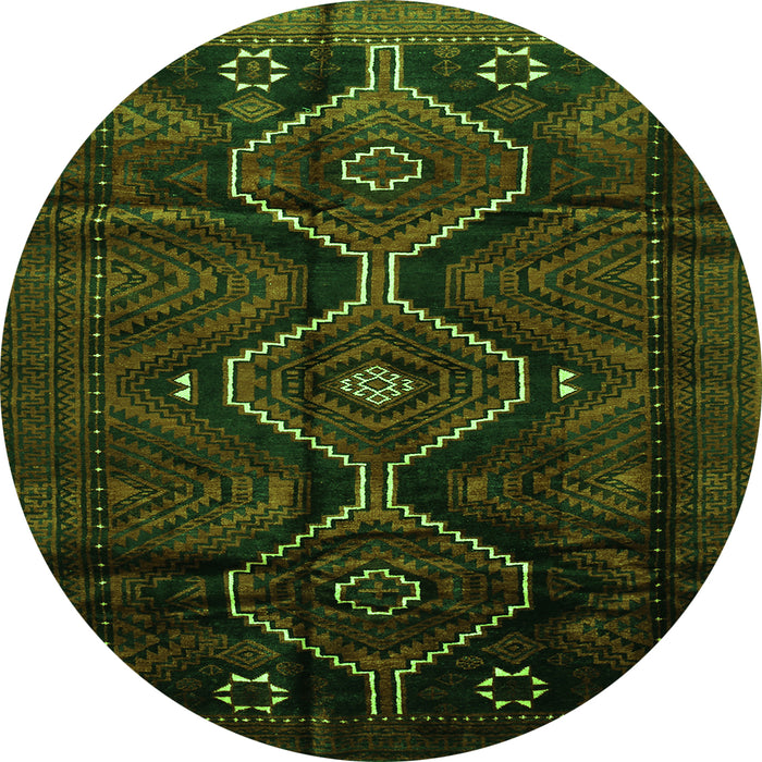 Square Persian Green Traditional Rug, tr705grn