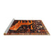 Sideview of Machine Washable Traditional Deep Red Rug, wshtr706