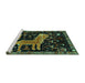 Sideview of Machine Washable Animal Turquoise Traditional Area Rugs, wshtr706turq