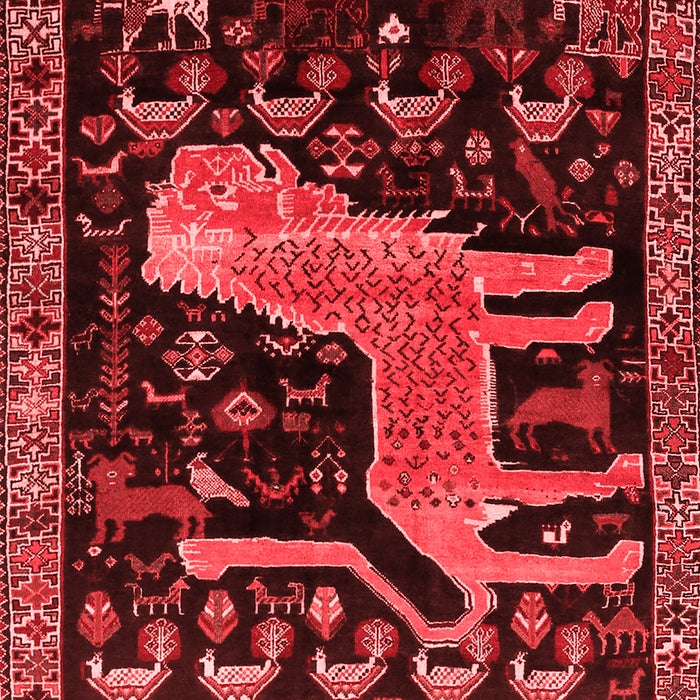 Machine Washable Animal Red Traditional Rug, wshtr706red