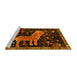 Sideview of Machine Washable Animal Yellow Traditional Rug, wshtr706yw