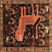 Square Animal Brown Traditional Rug, tr706brn