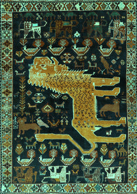 Animal Turquoise Traditional Rug, tr706turq