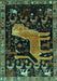 Animal Turquoise Traditional Rug, tr706turq